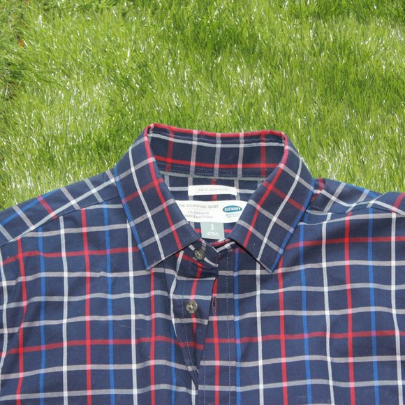 Old Navy Men's Small Slim Fit Dress Shirt - Blue Plaid - Picture 2 of 12